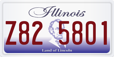 IL license plate Z825801