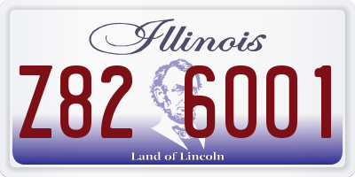 IL license plate Z826001