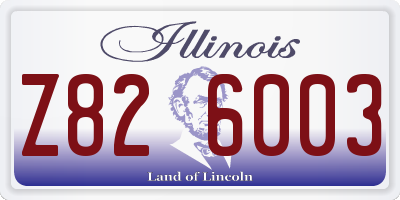 IL license plate Z826003