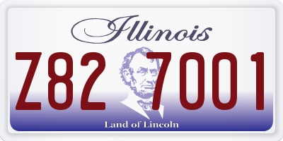 IL license plate Z827001