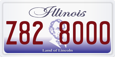 IL license plate Z828000