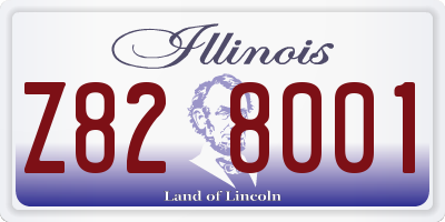 IL license plate Z828001