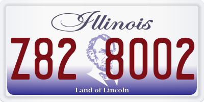 IL license plate Z828002