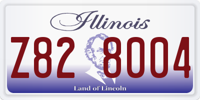 IL license plate Z828004