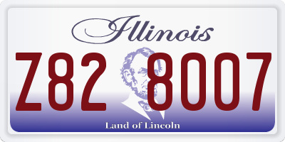 IL license plate Z828007