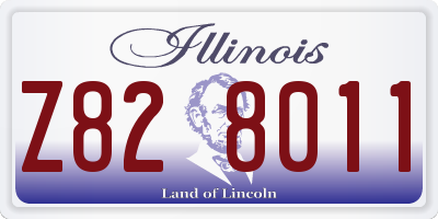 IL license plate Z828011