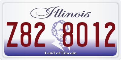 IL license plate Z828012