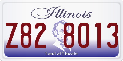IL license plate Z828013