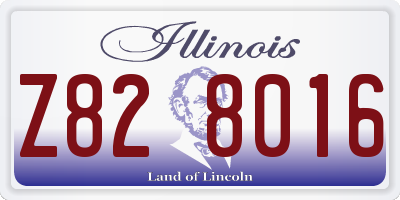 IL license plate Z828016