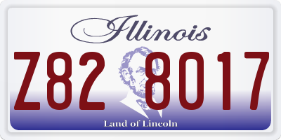 IL license plate Z828017