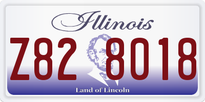 IL license plate Z828018