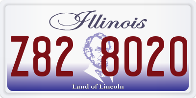 IL license plate Z828020