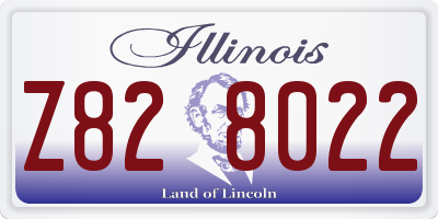 IL license plate Z828022
