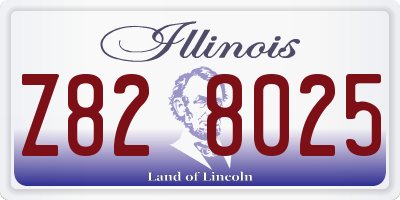 IL license plate Z828025