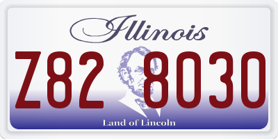 IL license plate Z828030