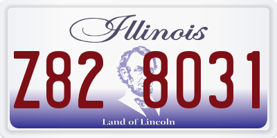 IL license plate Z828031