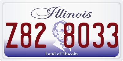 IL license plate Z828033