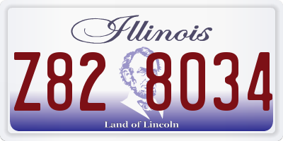 IL license plate Z828034