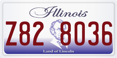 IL license plate Z828036