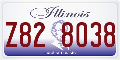 IL license plate Z828038