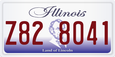 IL license plate Z828041