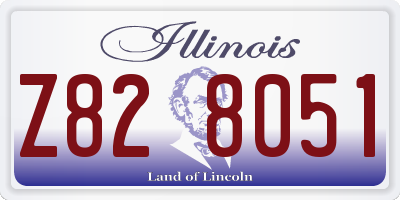 IL license plate Z828051