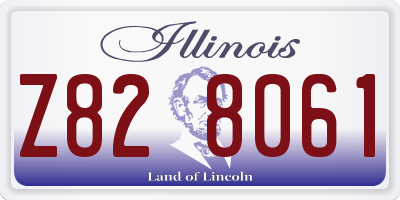 IL license plate Z828061