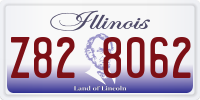 IL license plate Z828062