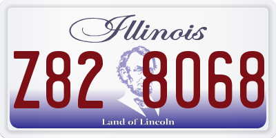 IL license plate Z828068