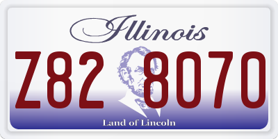 IL license plate Z828070