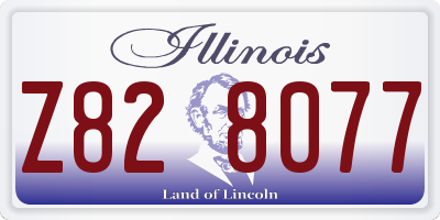 IL license plate Z828077