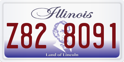 IL license plate Z828091