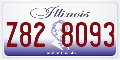IL license plate Z828093
