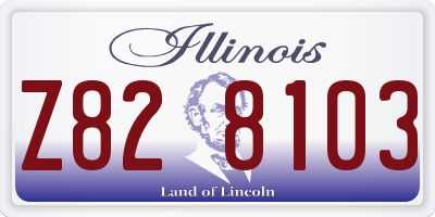 IL license plate Z828103