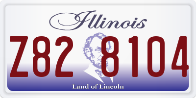 IL license plate Z828104