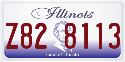 IL license plate Z828113