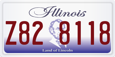 IL license plate Z828118