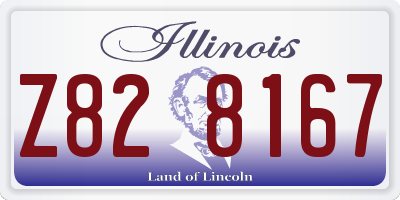 IL license plate Z828167