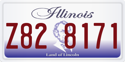IL license plate Z828171