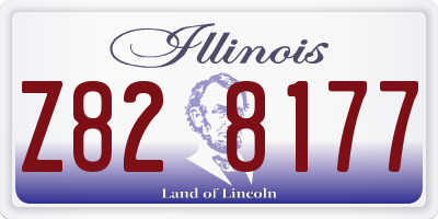 IL license plate Z828177