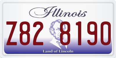 IL license plate Z828190