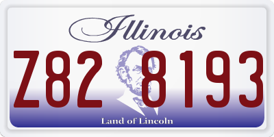 IL license plate Z828193