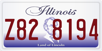 IL license plate Z828194