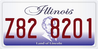 IL license plate Z828201
