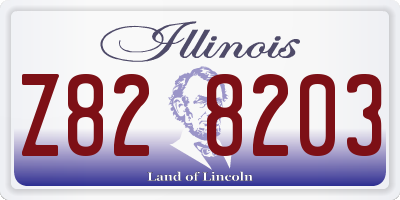 IL license plate Z828203