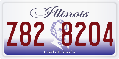 IL license plate Z828204