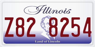 IL license plate Z828254