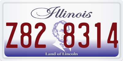 IL license plate Z828314