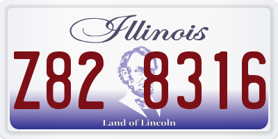 IL license plate Z828316