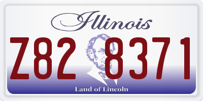 IL license plate Z828371